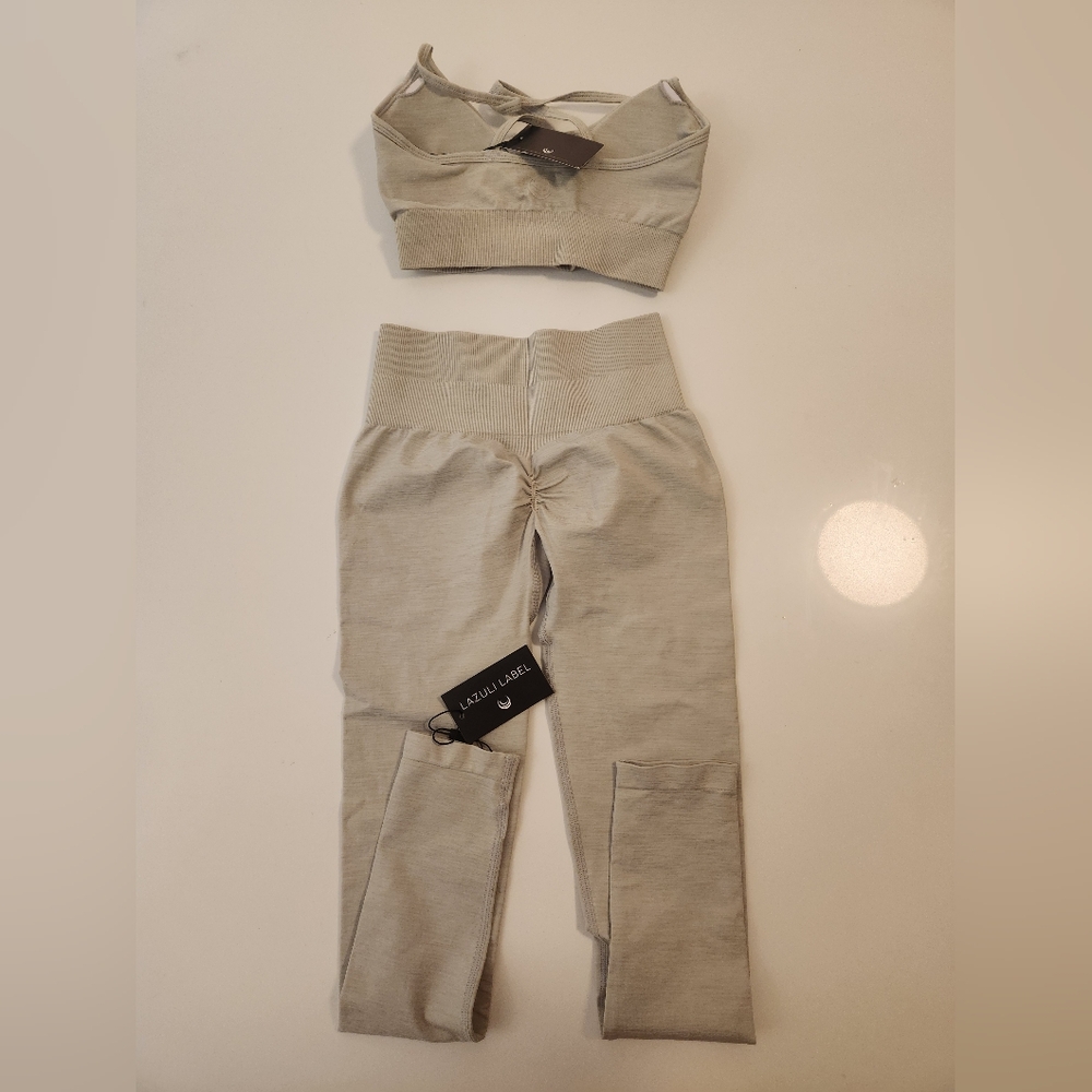 Lazuli Label NWT Leggings Set XS Stone Colour - Picture 2 of 3